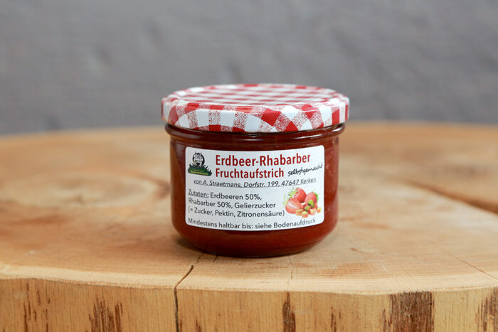 Fruchtaufstrich Erdbeer-Rhabarber, 250ml im Glas