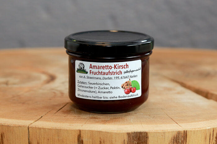 Amaretto-Kirsch Fruchtaufstrich, 250ml, im Glas
