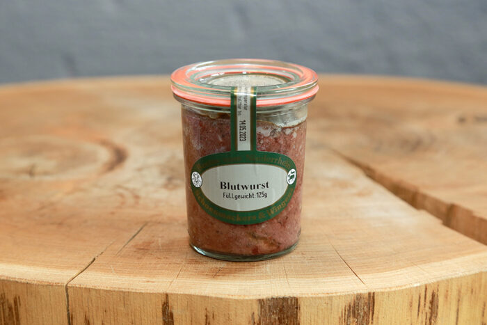 Hausmacherblutwurst, 125g im Glas